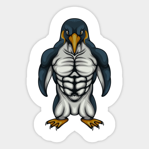 Muscular Penguin Sticker by JagatKreasi